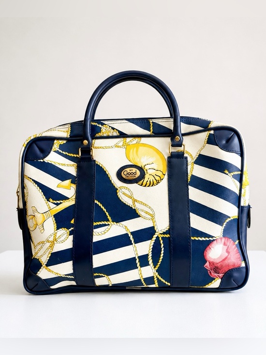 My Good Decision Handbags - Vintage 1990s - My Good Decision - Nautical Scarf Satchel Tote